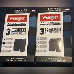 6 Pairs Wrangler Dry Flex Boxer Briefs Size XL (40-42) New